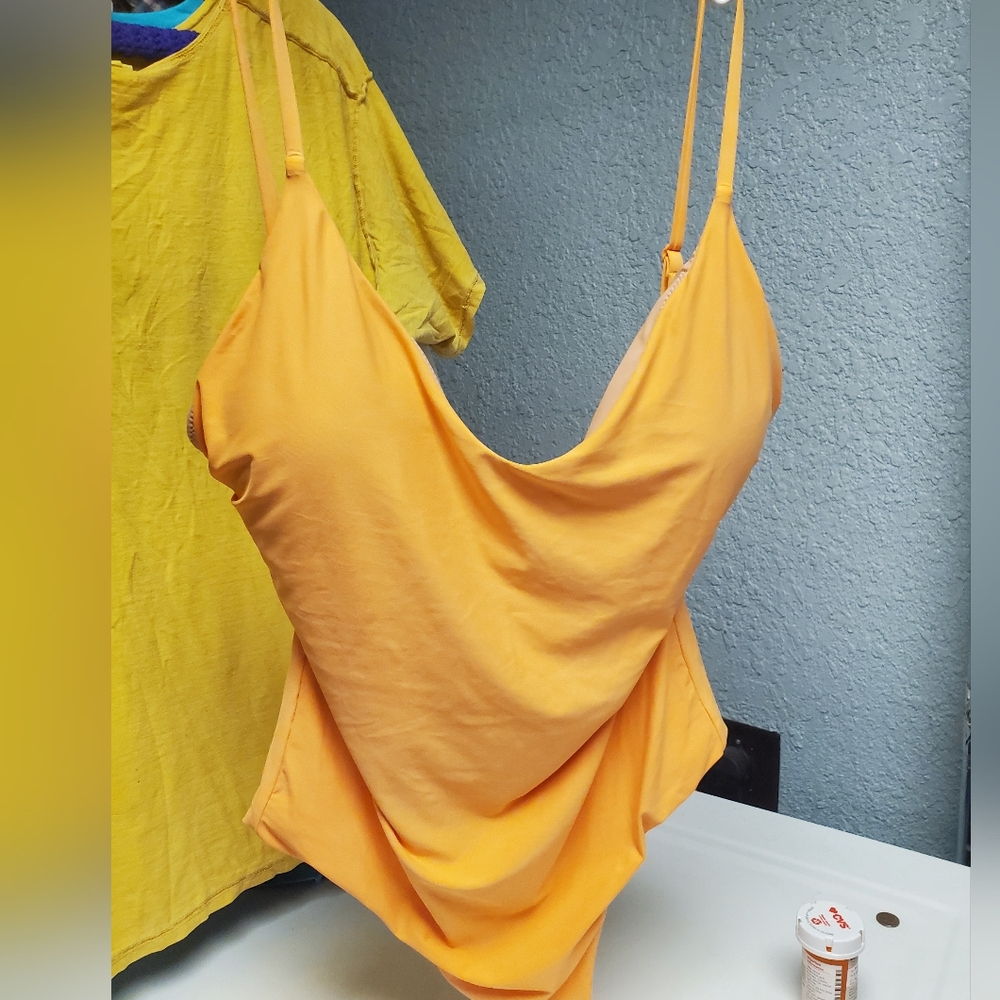 J.CREW Women swimsuit  yellowish-organish color.  Very unique color.